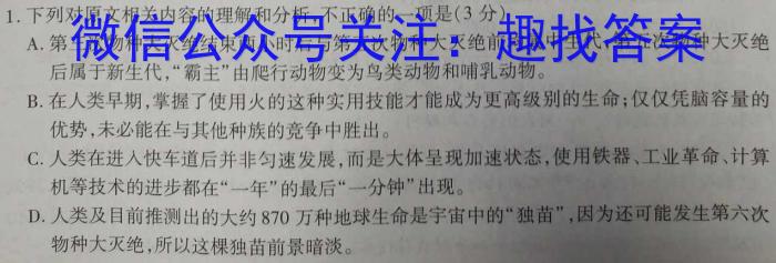 2023-2024学年安徽省九年级下学期开学摸底调研（CZ）语文