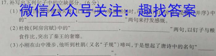 河南省2023-2024学年七年级下学期阶段性评价卷一语文