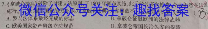 安徽第一卷·2024-2025学年安徽省九年级(9月)教学质量检测一Ⅰ历史试卷