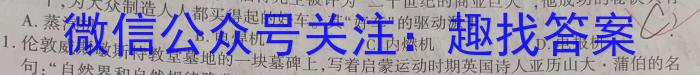 安徽省2023~2024学年度八年级教学素养测评 ✰R-AH历史试题答案