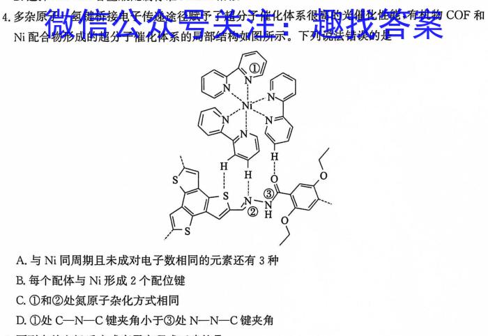 32023年秋季湖北省名校联盟九年级入学测评化学试题