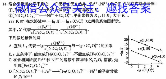 q高三总复习 2024届名师原创模拟(十二)12化学