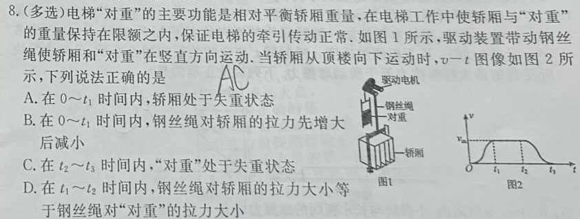 2023-2024学年辽宁省高一考试6月联考(24-583A)(物理)试卷答案