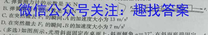 山东省济宁市邹城市2023-2024学年度第二学期期中教学质量检测（高一）物理试卷答案