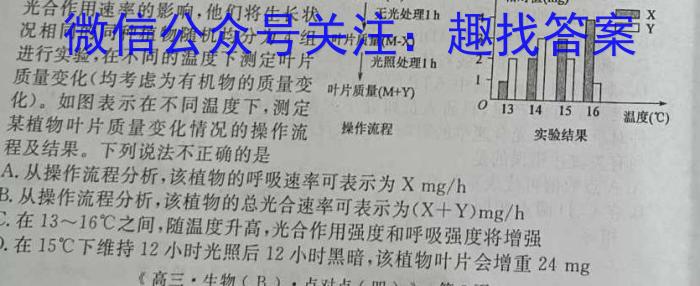 湖南省2024届高三一起考大联考(模拟四)生物