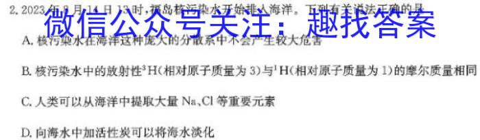 2024年陕西省初中学业水平考试定心卷化学