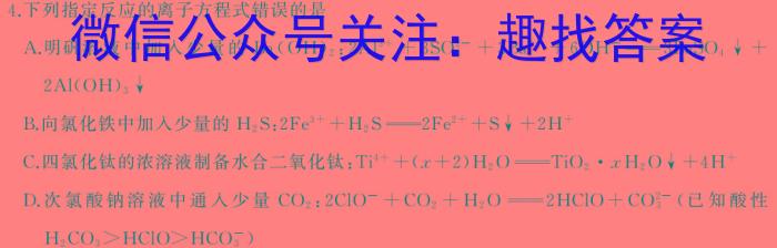 炎德英才 名校联考联合体2024年秋季高二第一次联考(暨入学检测)化学