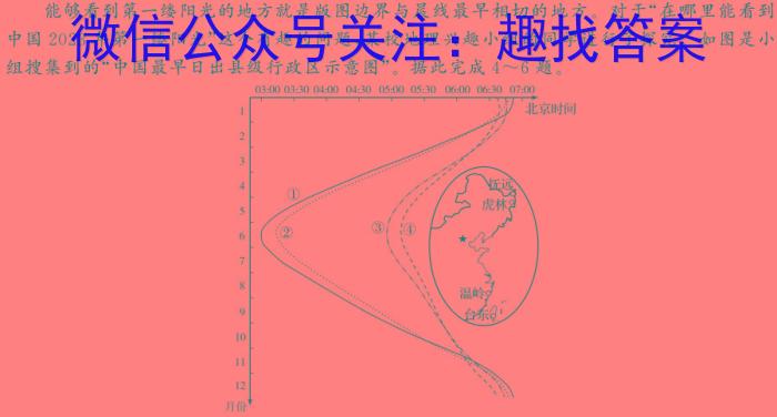 河北省沧衡名校联盟高三年级下学期模拟考试地理试卷答案