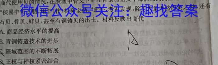 [绵阳三诊]2024年绵阳市高中2021级第三次诊断性考试历史试题答案