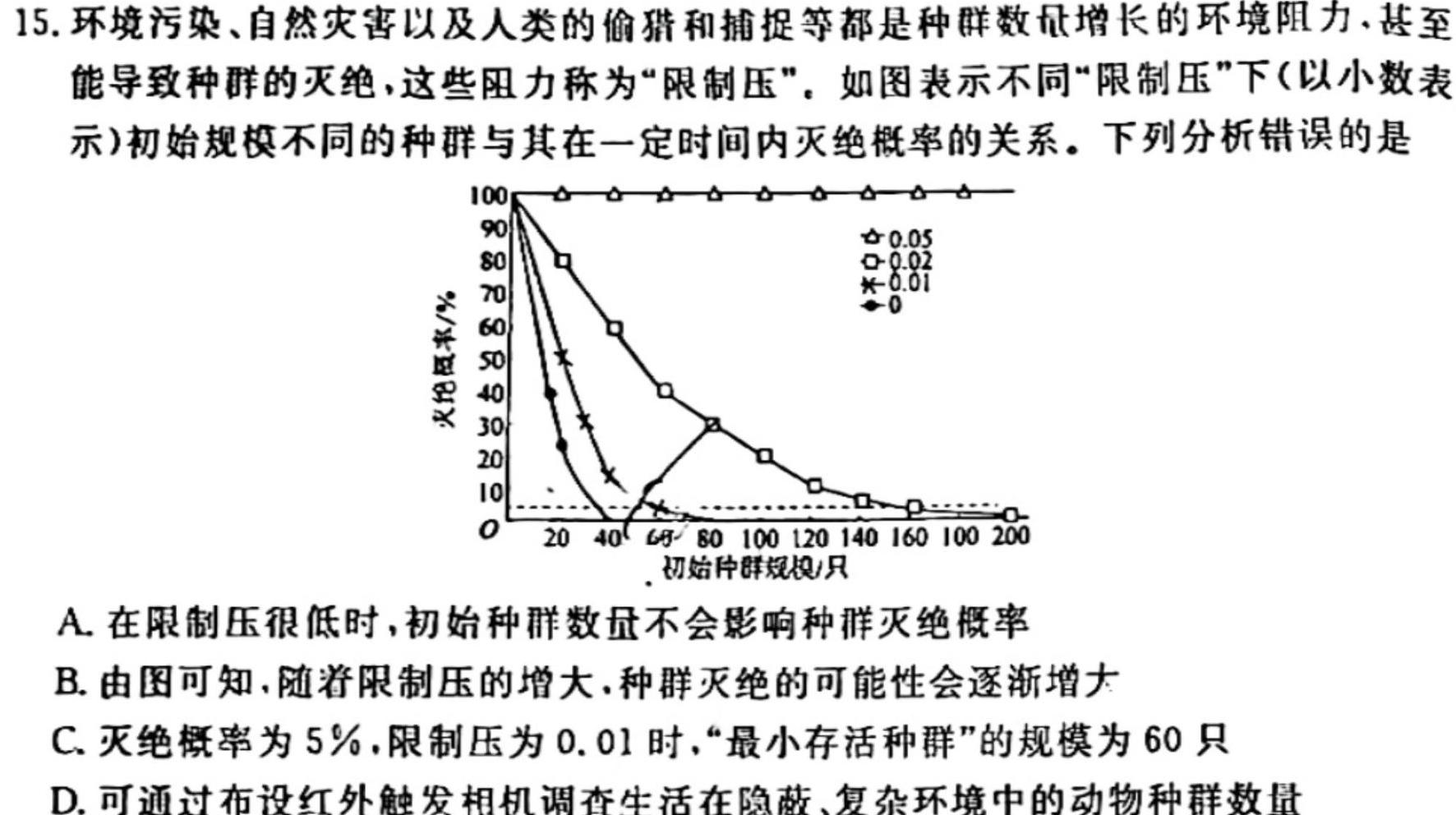 安徽省池州市2024-2025学年第一学期九年级开学考生物