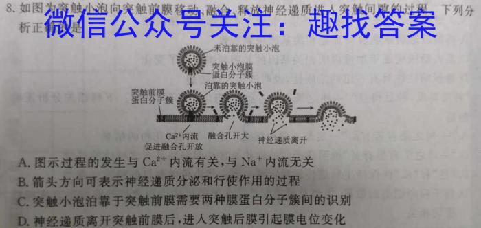 2024届云南师大附中(云南卷)高考适应性月考卷(黑白黑白白白白白)生物学试题答案