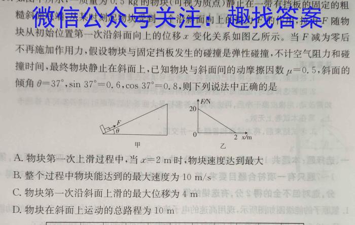 河北省NT2023-2024学年第二学期高一年级收心考试物理试卷答案