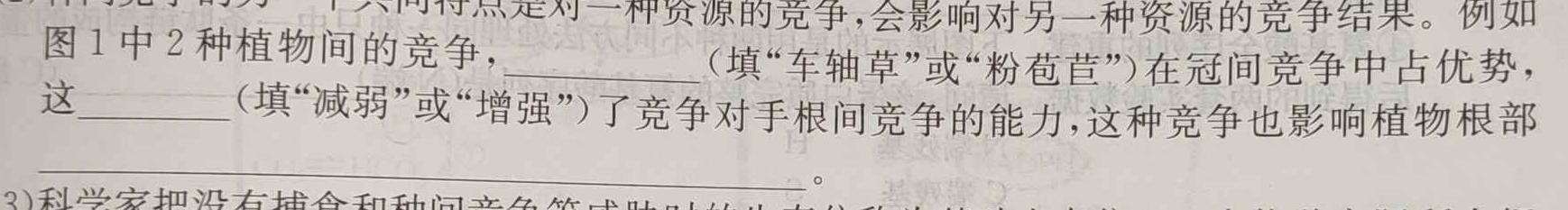 甘肃省天水市麦积区某校2024-2025学年第一学期九年级暑期测试卷生物学部分