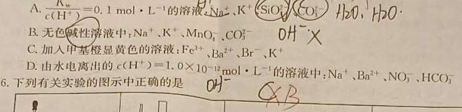 【热荐】2024届甘肃省高三阶段性检测(24-473C)化学