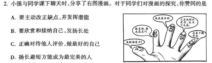 河南省2024中考导向总复习试卷 中考模拟试卷(七)7思想政治部分