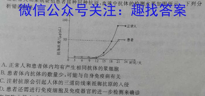湖北省武汉市部分重点中学2023-2024学年度下学期期中联考高二生物