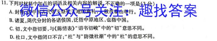 九师联盟 2024-2025学年洛阳强基联盟高一10月联考语文