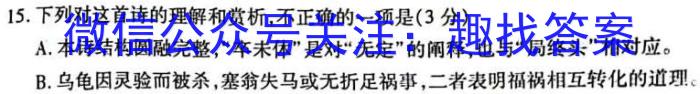 安徽省六安市2024-2025学年度秋学期九年级阶段性检测（一）语文