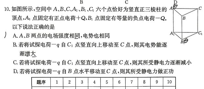 [今日更新]上进联考 2023-2024学年高三二轮总复习验收考试.物理试卷答案