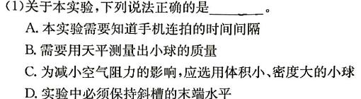 贵州省高一黔西南州2023~2024学年度第二学期期末教学质量监测(241946D)(物理)试卷答案