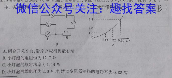 2024届河南省九第七届名校联盟考(24-CZ114c)h物理