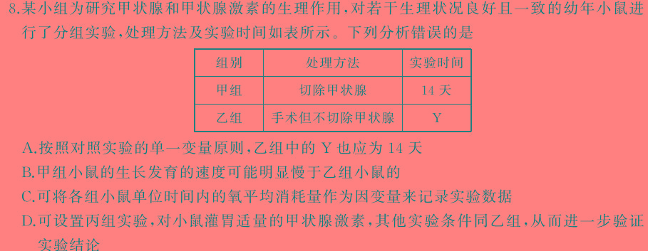 山西省2023~2024学年度八年级下学期阶段评估(一) 5L R-SHX生物