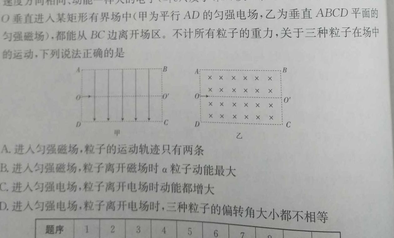 陕西省西安市交通大学附属中学初2027届七上大练习1(物理)试卷答案