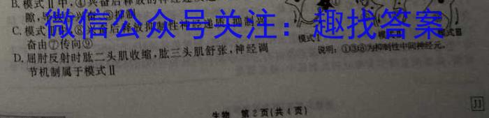 天一大联考2023-2024学年(下)安徽高二期末质量检测生物学试题答案