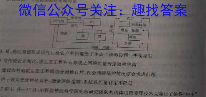 天一大联考 2024届高考全真冲刺卷(六)6生物学试题答案