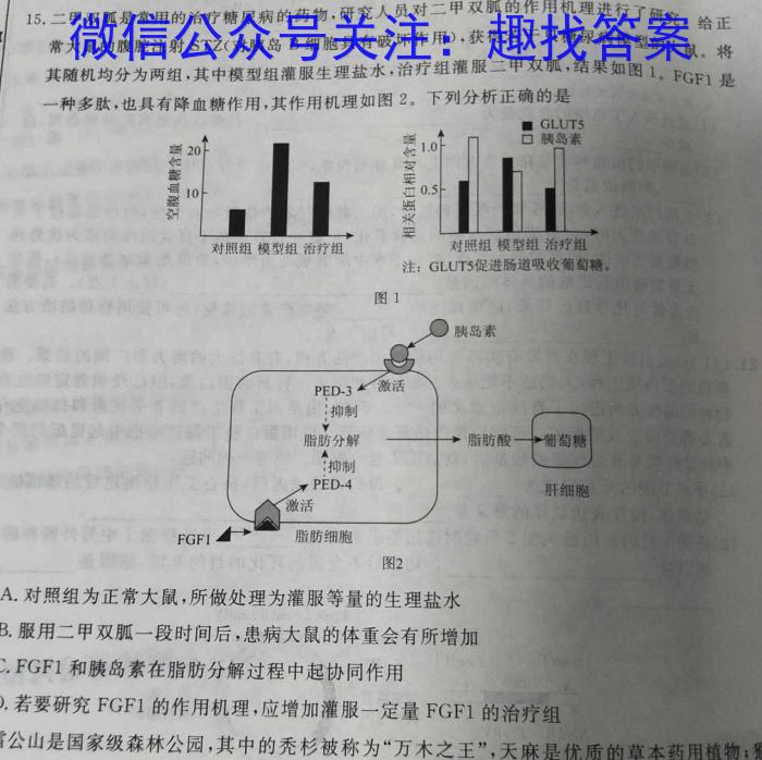 2024届衡水金卷先享题 信息卷(二)2生物学试题答案