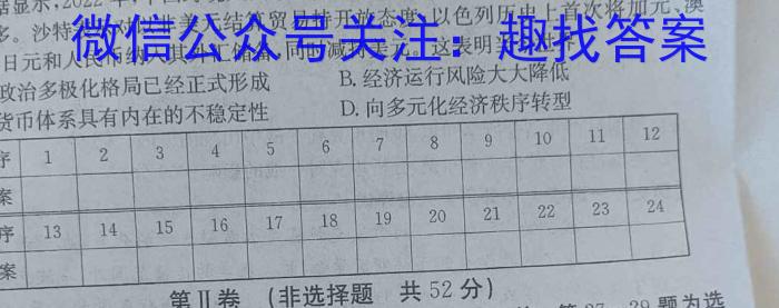 河北省NT2023-2024学年第二学期高二年级收心考试历史试卷答案