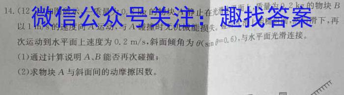 贵州省黔东南州2023-2024学年度第二学期期末教学质量检测（高一）559A物理试题答案