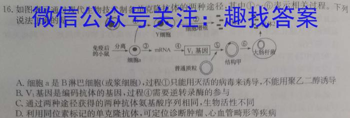 安徽省利辛县2024年初中毕业学业考试模拟试卷生物学试题答案