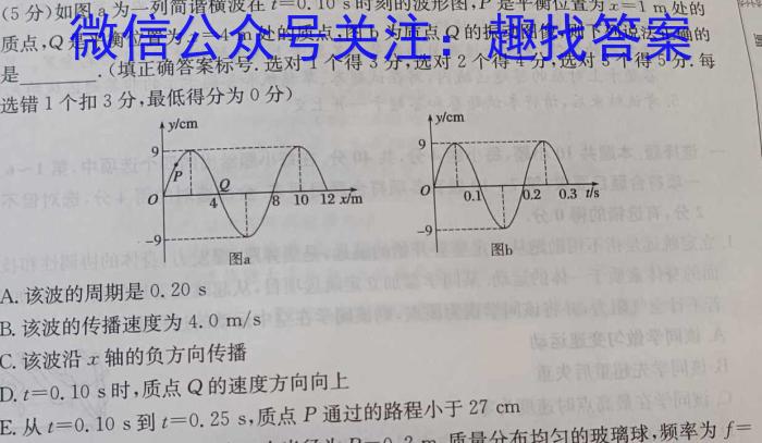 金考卷·百校联盟 2024年普通高等学校招生全国统一考试抢分卷(二)2物理试卷答案