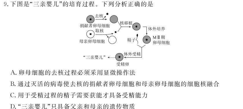 江西省2023-2024宜春名校联盟八年级下学期检测一(CZ124b)生物学部分