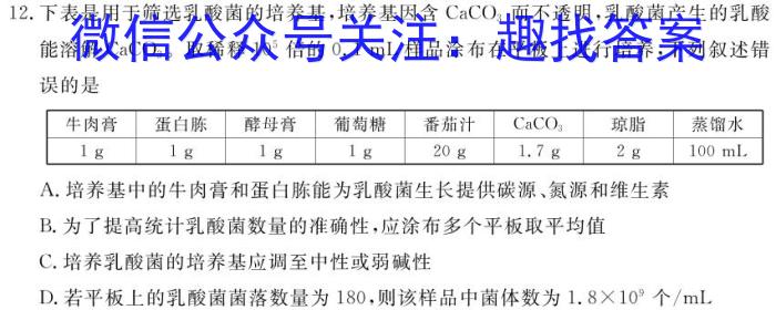 2024河南中考学业备考全真模拟试卷(押题卷)生物学试题答案