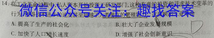 安徽省亳州市2024年4月份九年级模拟考试历史