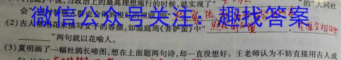 安徽省2024-2025学年九年级上学期教学质量调研一(无标题)语文