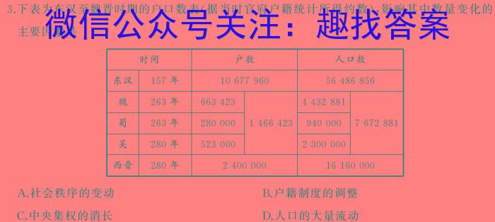 甘肃省白银市2024年九年级第一次诊断考试(24-02-RCCZ13c)历史试卷答案