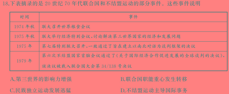 2024年河北省初中毕业生升学文化课模拟考试（2024.6）历史