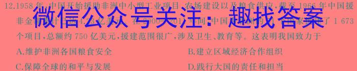 天一大联考 齐鲁名校联盟2023-2024学年(下)高三年级开学质量检测历史试卷答案