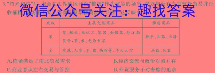 2024届石室金匮高考专家联测卷(二)历史试卷答案