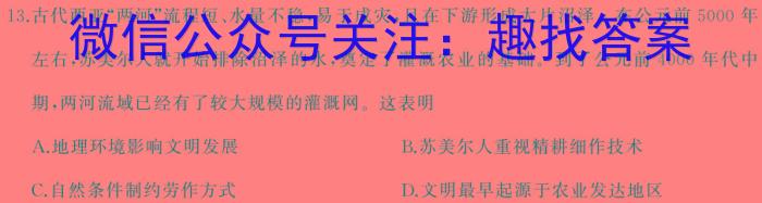 安徽省2023-2024学年度九年级阶段诊断(PGZX F-AH)(五)历史试卷答案