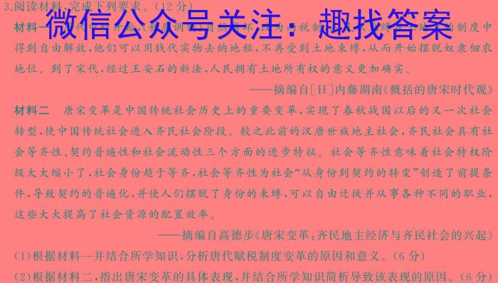 【菏泽一模】2024年高三一模考试历史试卷答案