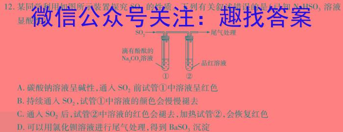 q广西2024年5月九年级教学实验研究质量监测化学