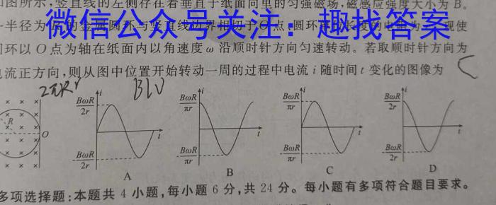 百师联盟·河南省2023-2024学年高一6月联考（期末联考）物理试卷答案