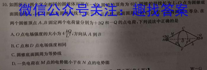 百校联赢·2024安徽名校大联考一物理`