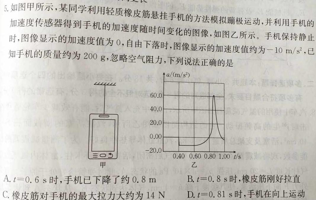 江苏省常州市第一中学2023-2024学年高三第二学期期初检测卷物理试题.