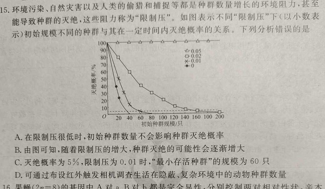 河北省邯郸市2023-2024学年第二学期八年级期末考试生物