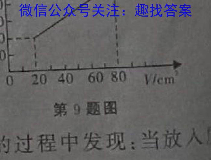 安徽省2023-2024七年级第二学期学习评价(1)h物理